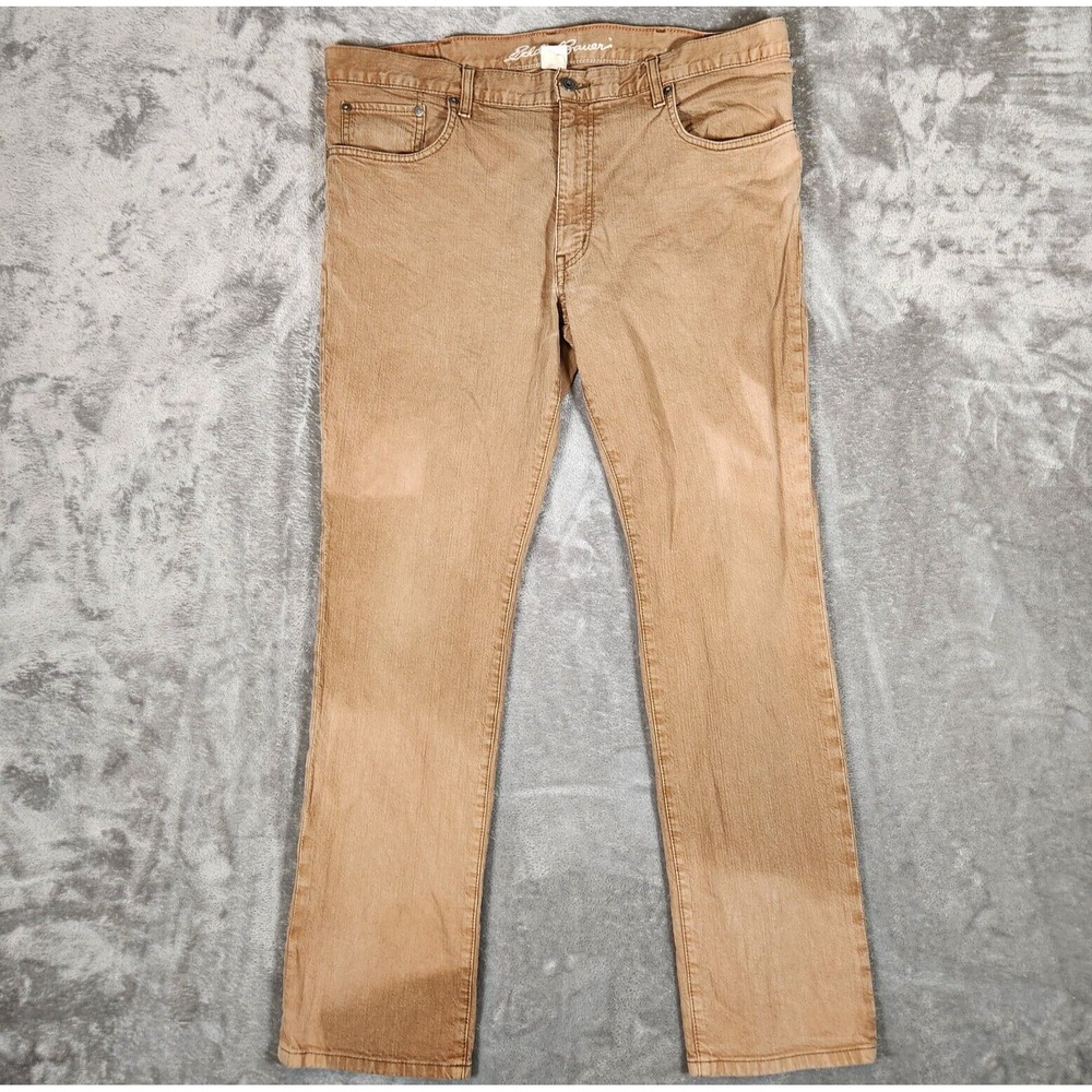 Eddie Bauer Jeans 39X31 (Tag 36X30) Brown Khaki Denim Slim